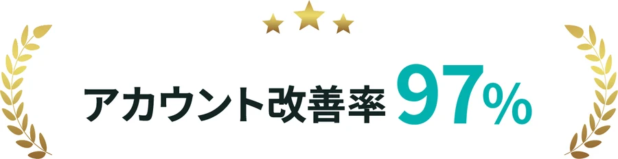 アカウント改善率97%